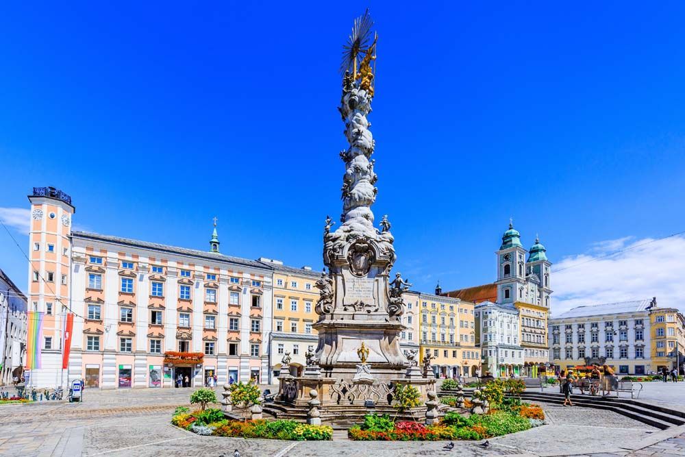 Linz, Austria. Holy Trinity column on the Main Square
